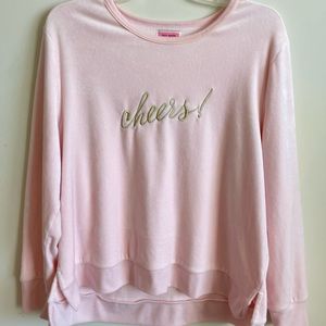 Kate Spade Cheers Velour Pajama Top Sz XL